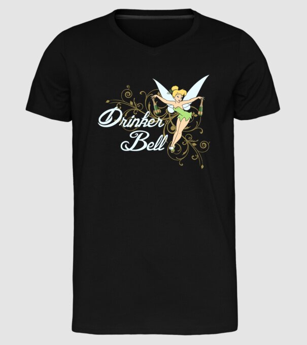 Drinkerbell model negru pe tricou