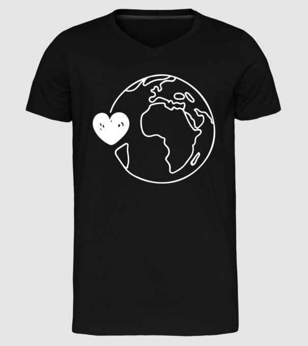 EarthLogo model negru pe tricou