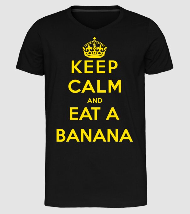 Eat banana model negru pe tricou