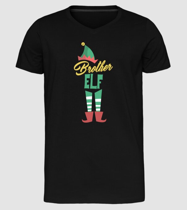 Elf family brother model negru pe tricou