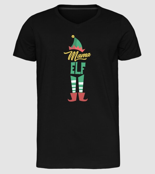 Elf family bunică model negru pe tricou
