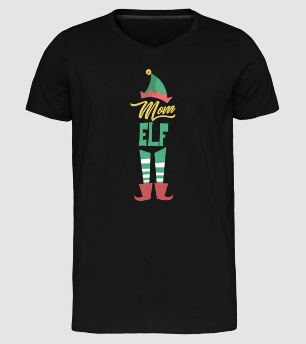 Elf family mom model negru pe tricou