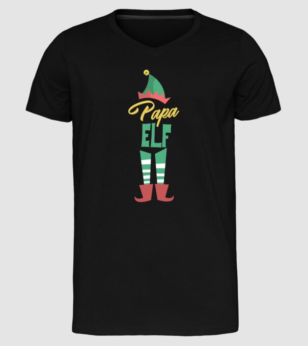 Elf family bunic model negru pe tricou