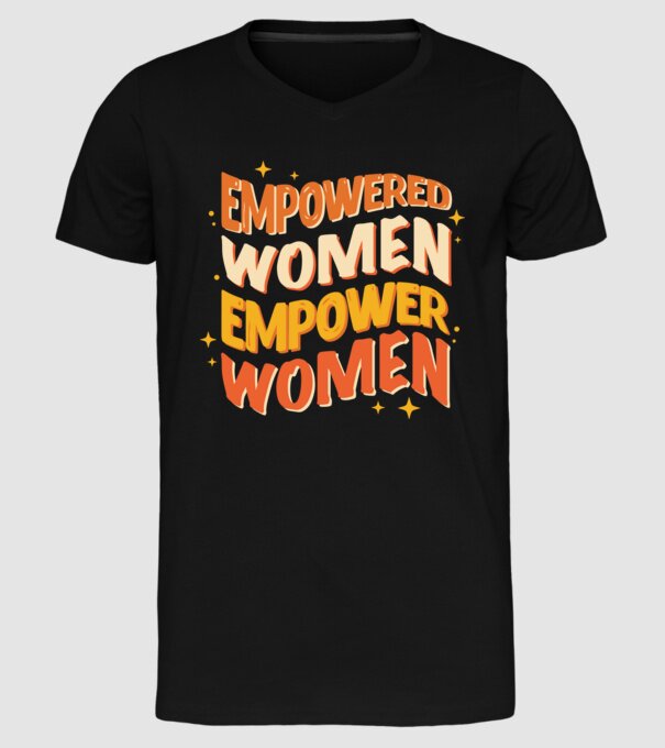 Empowered women empower women model negru pe tricou