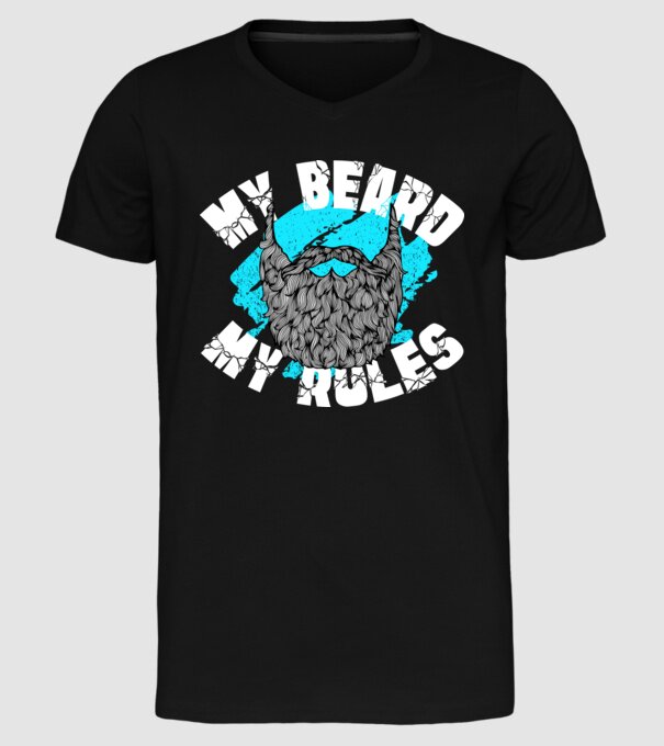 Barba mea, regulile mele (engleză) model negru pe tricou