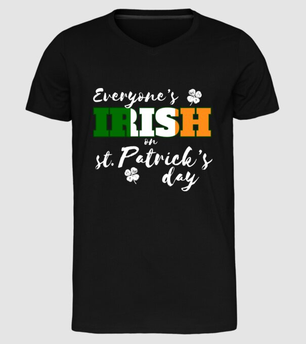 Everyone is irish flag model negru pe tricou