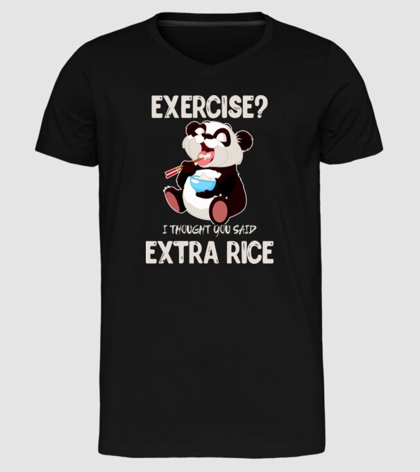 Exercise panda light model negru pe tricou