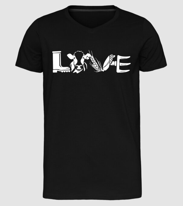 Farm love Cu tractor model negru pe tricou