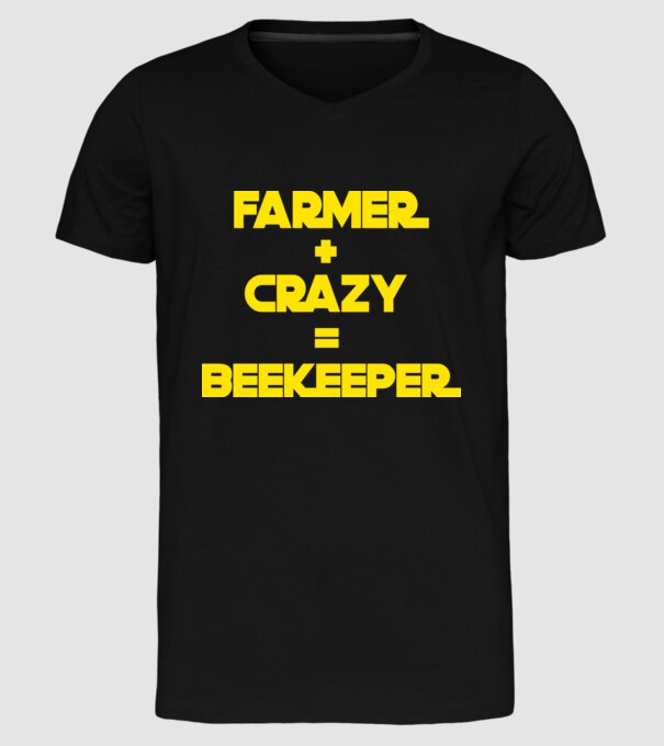 Farmer crazy beekeeper model negru pe tricou