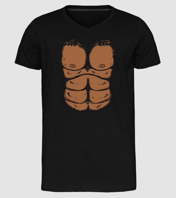 Piept de gorilă carnaval model negru pe tricou
