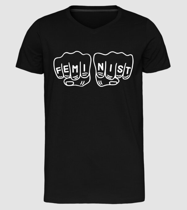 Feminist model negru pe tricou