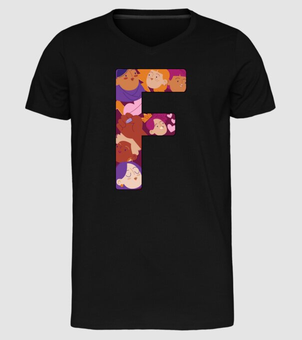 Feminism model negru pe tricou