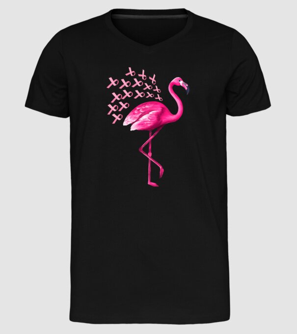Flamingo pink model negru pe tricou