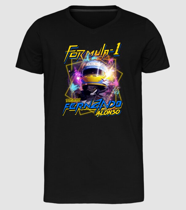 FORMULA 1 ALONSO model negru pe tricou