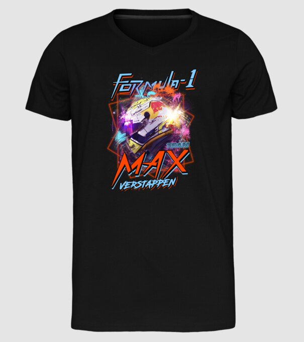 FORMULA 1 VERSTAPPEN model negru pe tricou