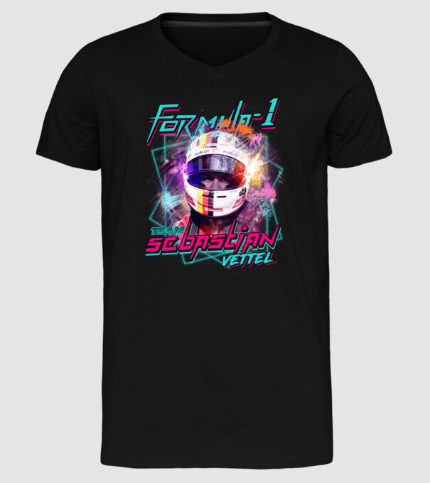 FORMULA 1 VETTEL model negru pe tricou