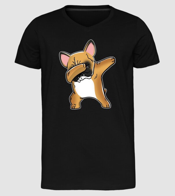 Buldog francez DAB model negru pe tricou