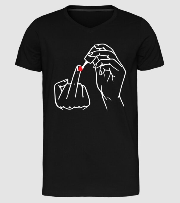 Nail polish Fuck U model negru pe tricou