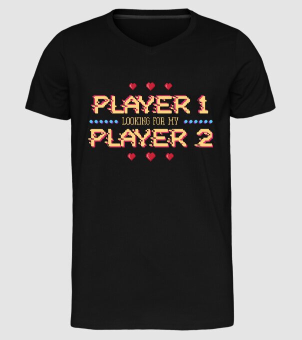 Gamer Love model negru pe tricou