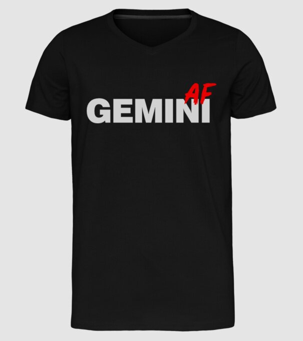 GEMINI as fuck model negru pe tricou