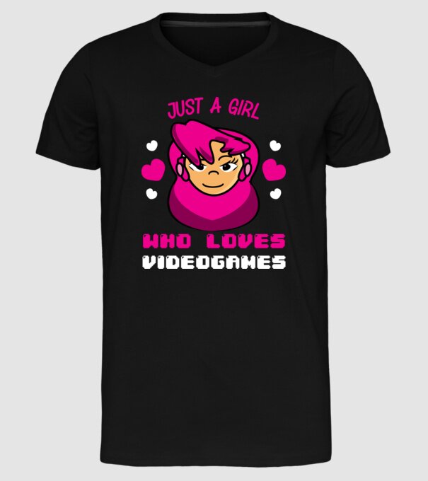 Girl Gamer model negru pe tricou