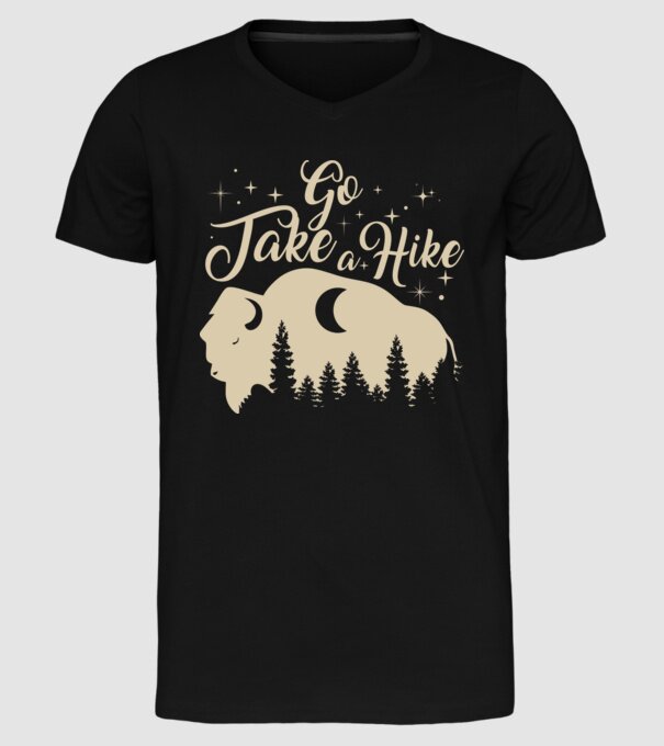 Go take a hike buffalo model negru pe tricou