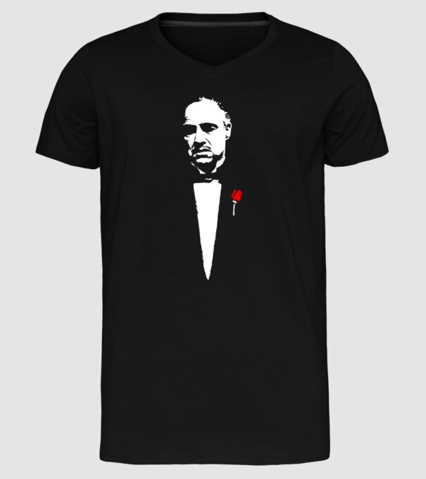 godfather cu trandafir model negru pe tricou