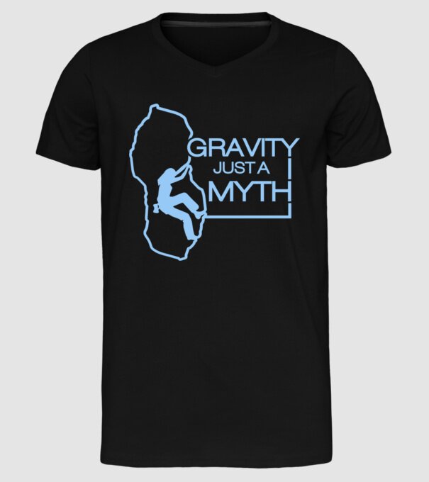 Gravity just a myth model negru pe tricou