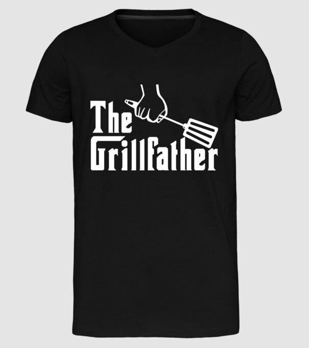 GrillFather model negru pe tricou