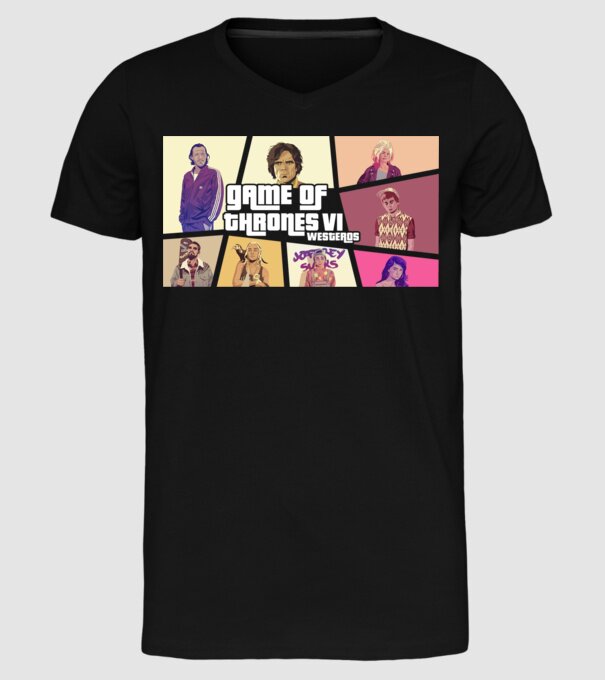 GTA game of thrones model negru pe tricou