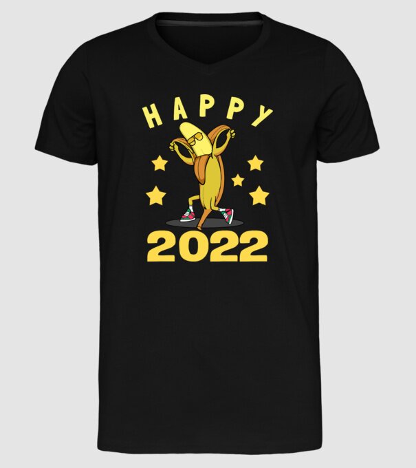 Happy new year Banana model negru pe tricou