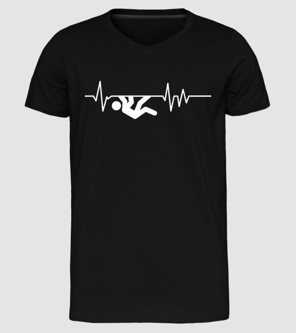 Heartbeat escaladare model negru pe tricou