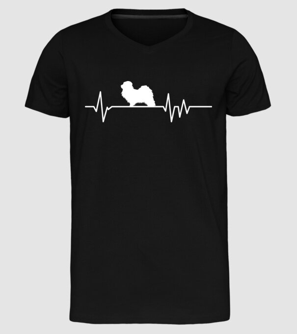 Heartbeat silueta Havanez model negru pe tricou