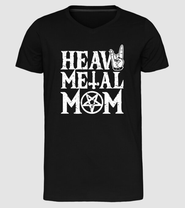 Heavy Metal Mom model negru pe tricou