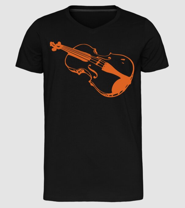 Vioară model negru pe tricou