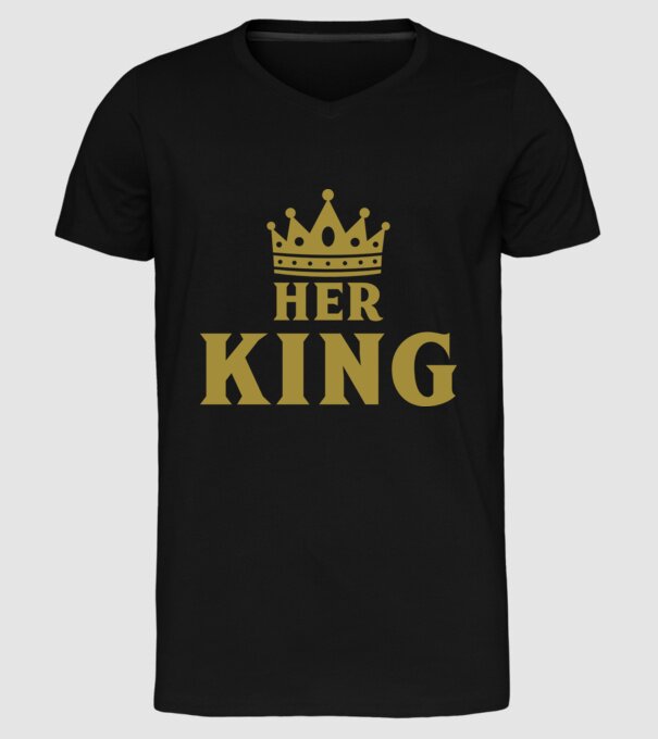 Her King model negru pe tricou
