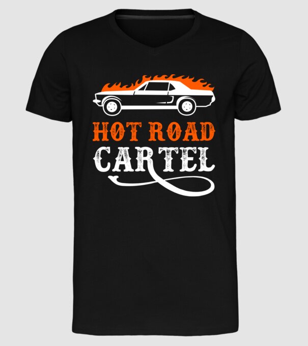 Hot road cartel model negru pe tricou