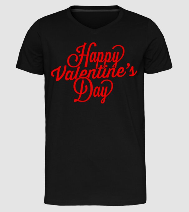 Happy Valentines day model negru pe tricou
