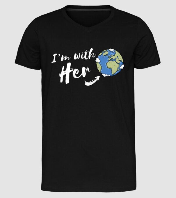 'i''m with her' model negru pe tricou
