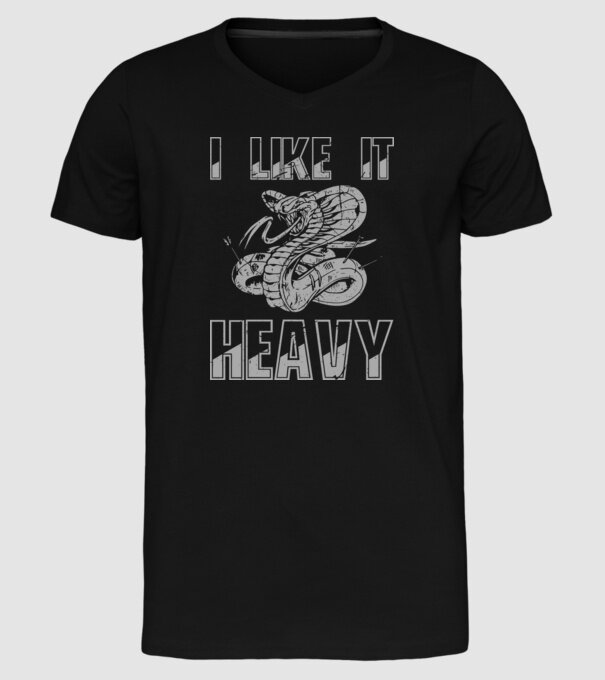 I like it heavy model negru pe tricou