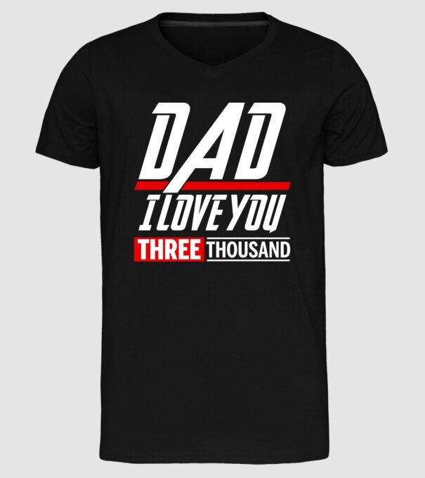 I love you three thousand model negru pe tricou