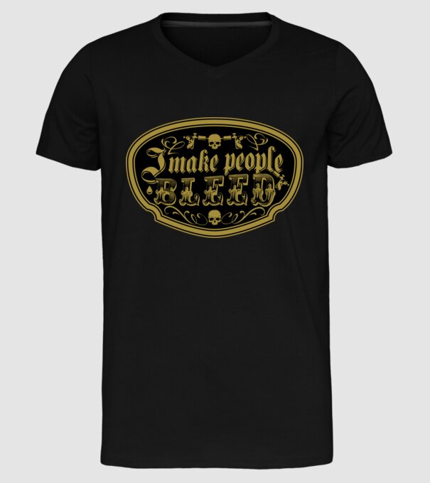 I make people bleed model negru pe tricou