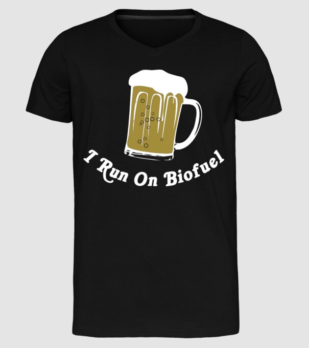 I Run On Biofuel model negru pe tricou