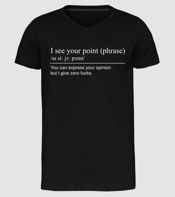 I see your point model negru pe tricou