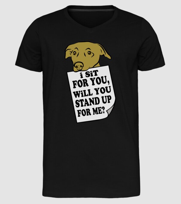 I sit for you model negru pe tricou