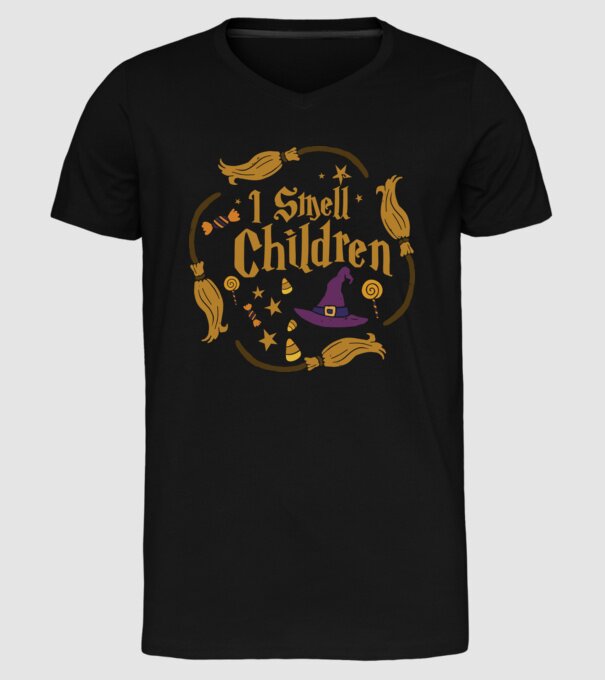 I smell children model negru pe tricou