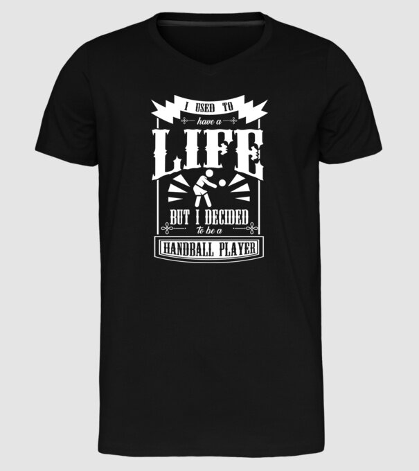I used to have a life HANDBALIST model negru pe tricou