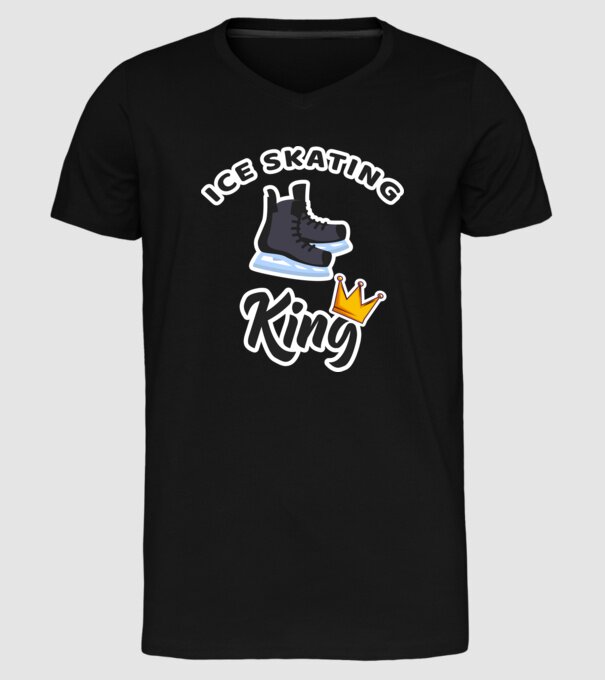 Ice skatin King model negru pe tricou