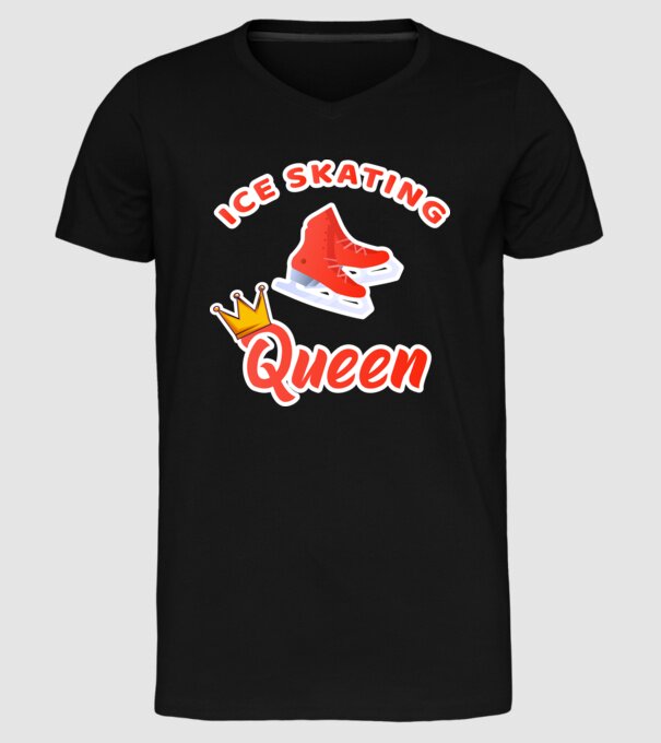 Ice skatin Queen model negru pe tricou