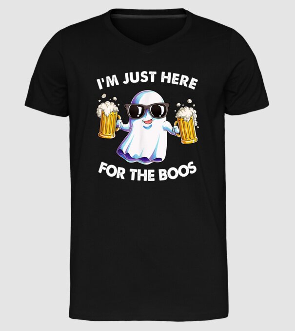 Im just here for the boos model negru pe tricou